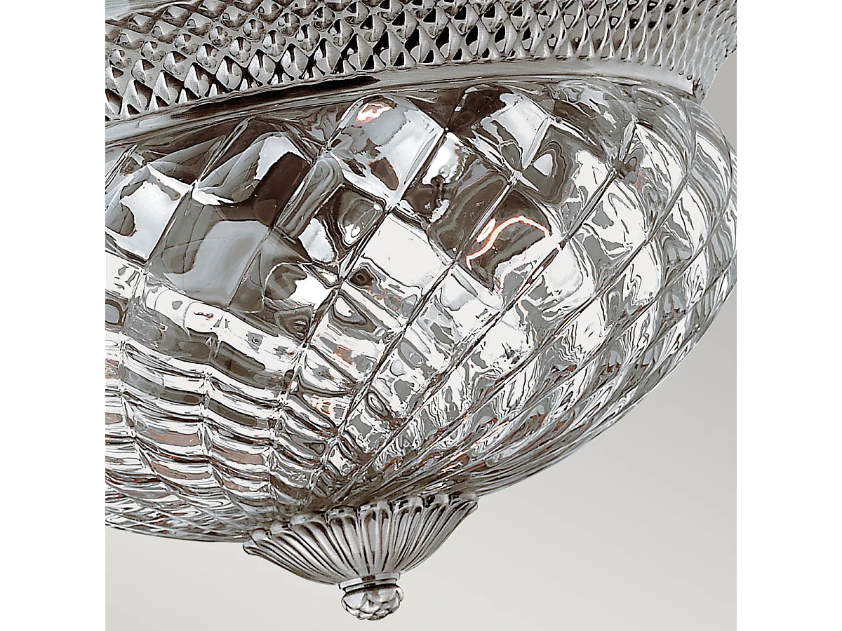 Elstead Plantation 3 Ljus Large Semi Flush Ceiling Light Polerad Antik Nickel, E27