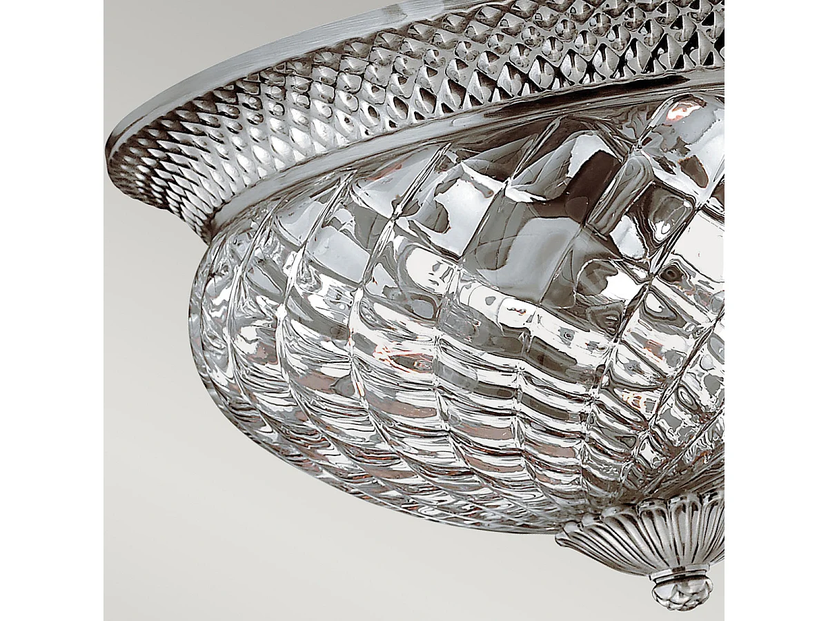 Elstead Plantation 3 Ljus Large Semi Flush Ceiling Light Polerad Antik Nickel, E27