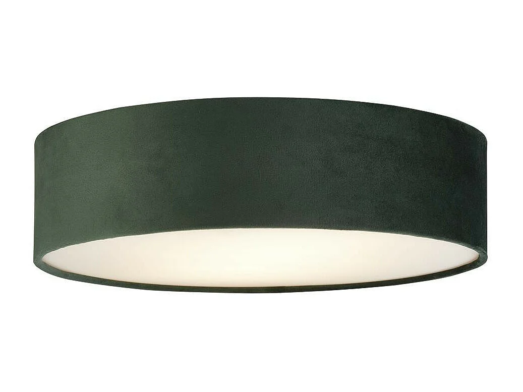 Searchlight Drum Pleat 2 Lumière Velvet Flush, Abat-jour Vert