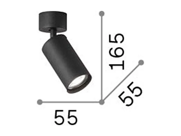 Ideal Lux DYNAMITE - Indoor 1 licht Strahler Deckenleuchte Schwarz, GU10