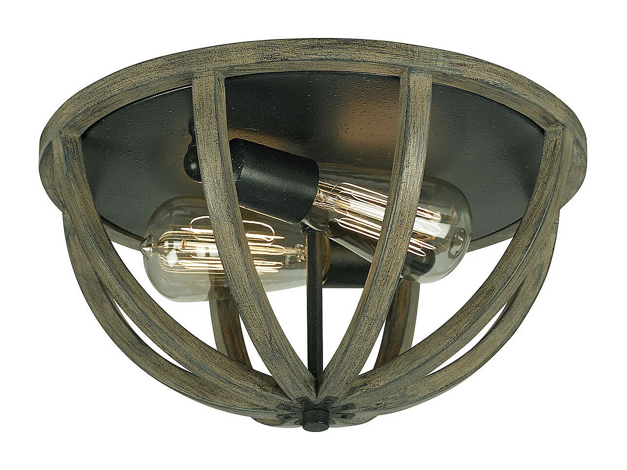 Elstead Allier 2 ljus takspolning ljus mörkt trä, antikt järn, E27