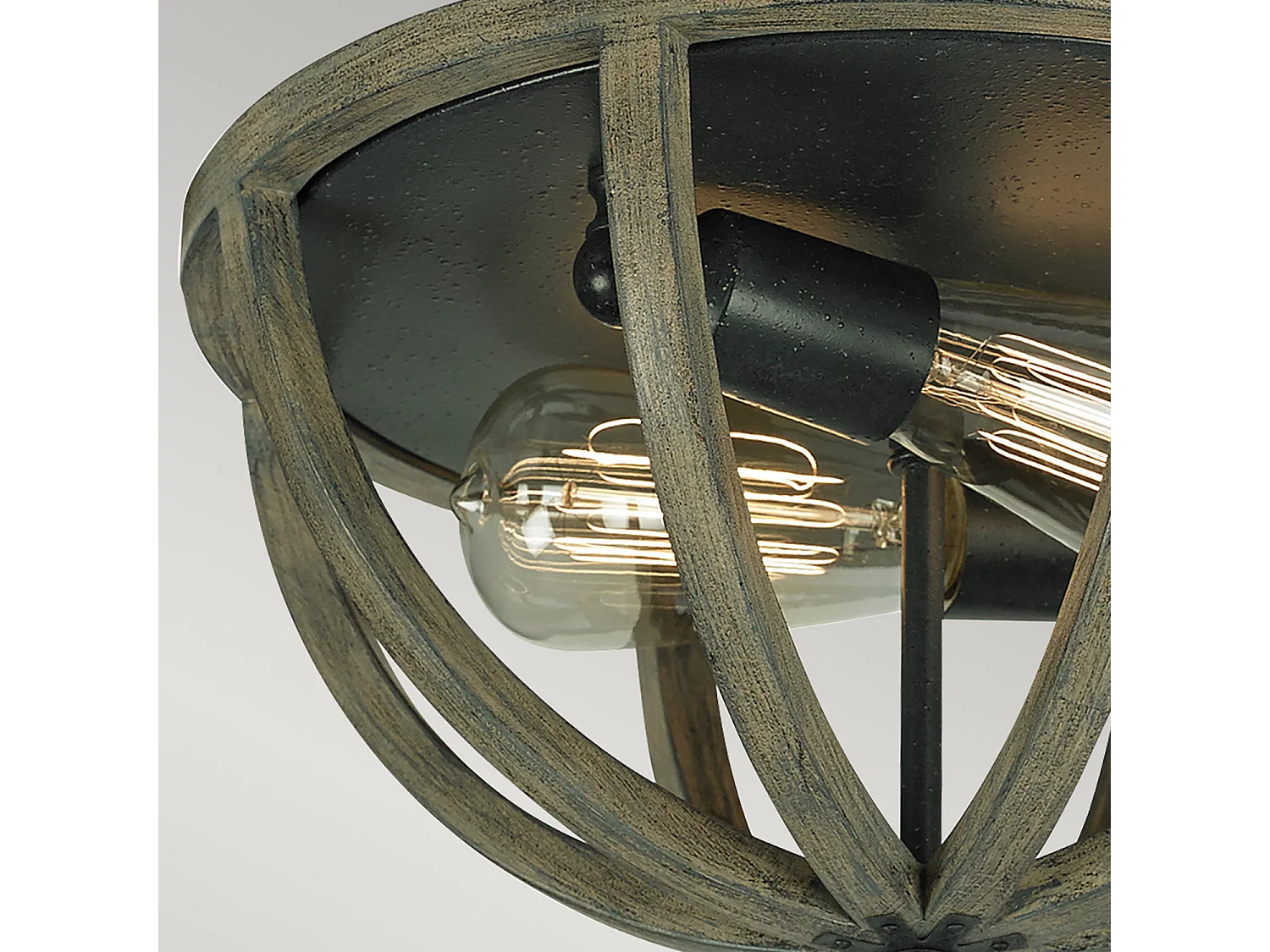 Elstead Allier 2 ljus takspolning ljus mörkt trä, antikt järn, E27