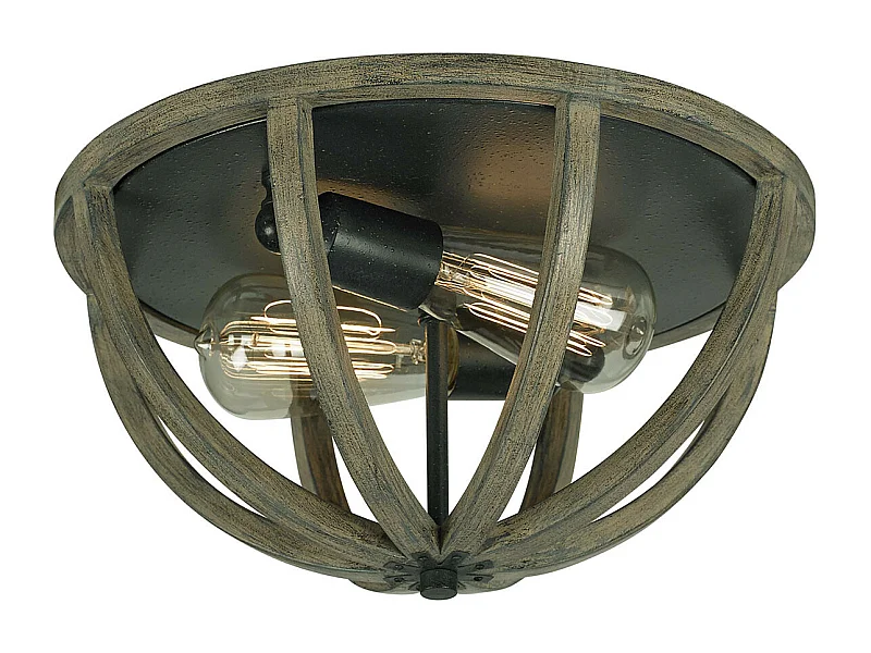 Elstead Allier 2 ljus takspolning ljus mörkt trä, antikt järn, E27