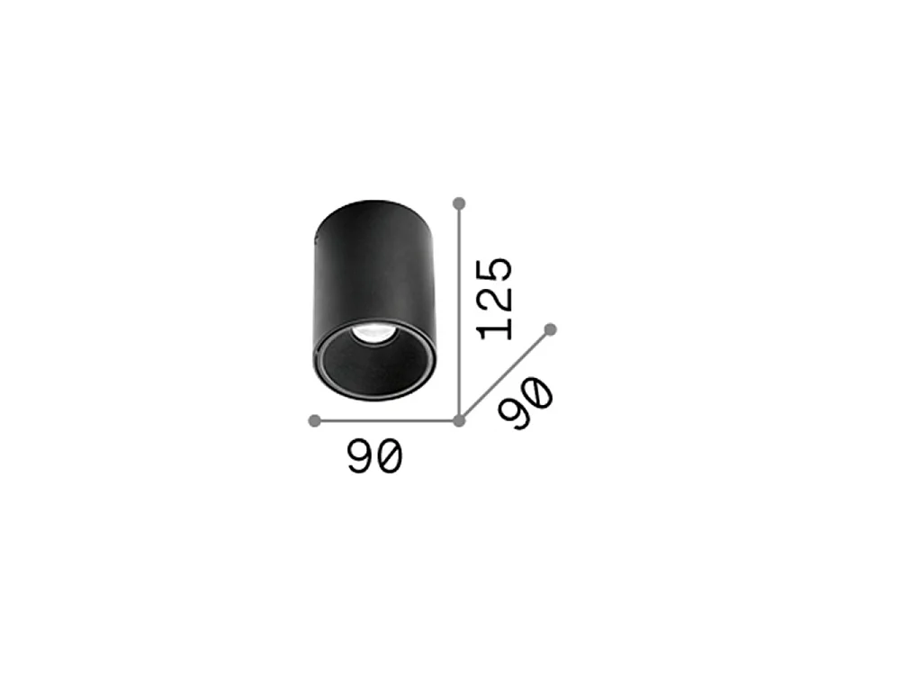 Ideal Lux Nitro Downlight rond à LED à 1 lumière, blanc