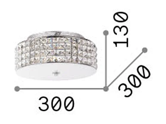 Ideal Lux Roma - 4 licht Small Flush Deckenleuchte Chrom, G9