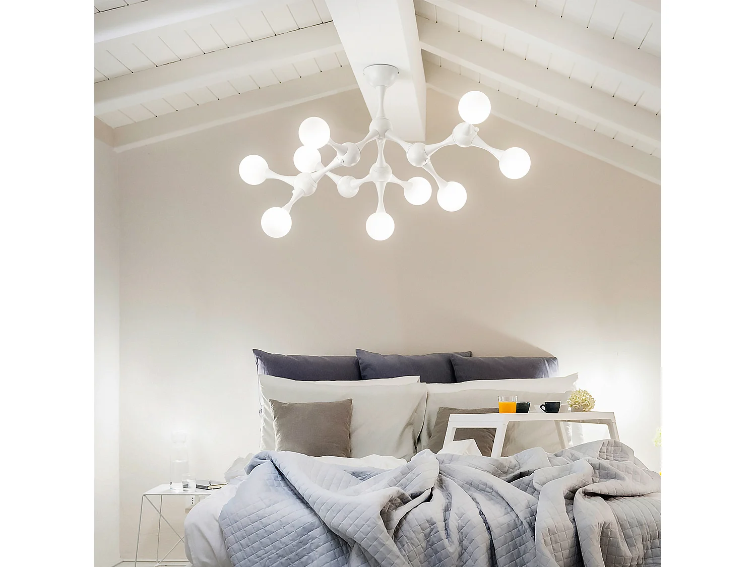 Ideal Lux Nodino - 9 Light Medium Multi Arm soffitto Flush Light White, G9