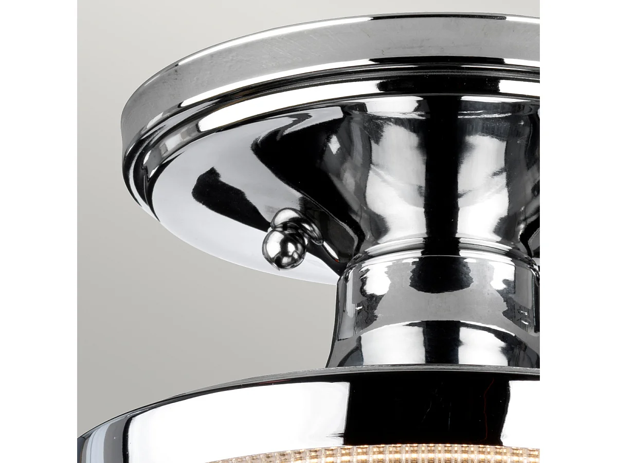 Elstead Dublin 1 lätt semi-spolfäste, polerad krom, IP44, E27