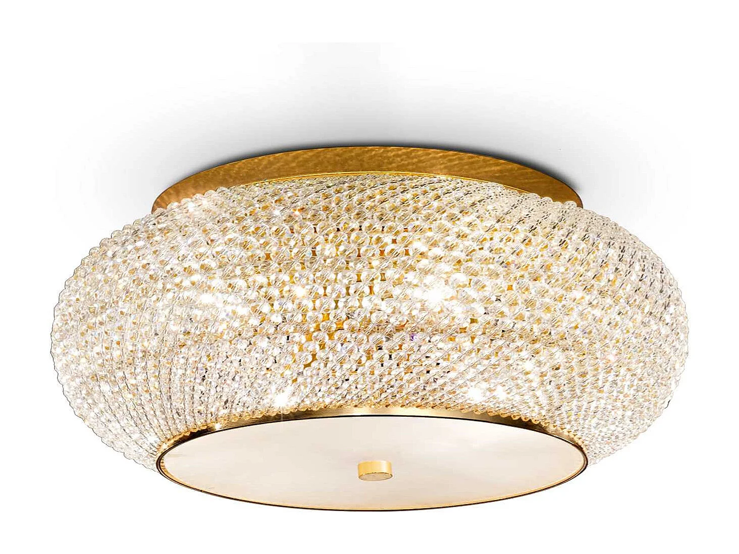 Ideal Lux Pasha' - 10 luci a filo soffitto oro chiaro con cristalli, attacco E14