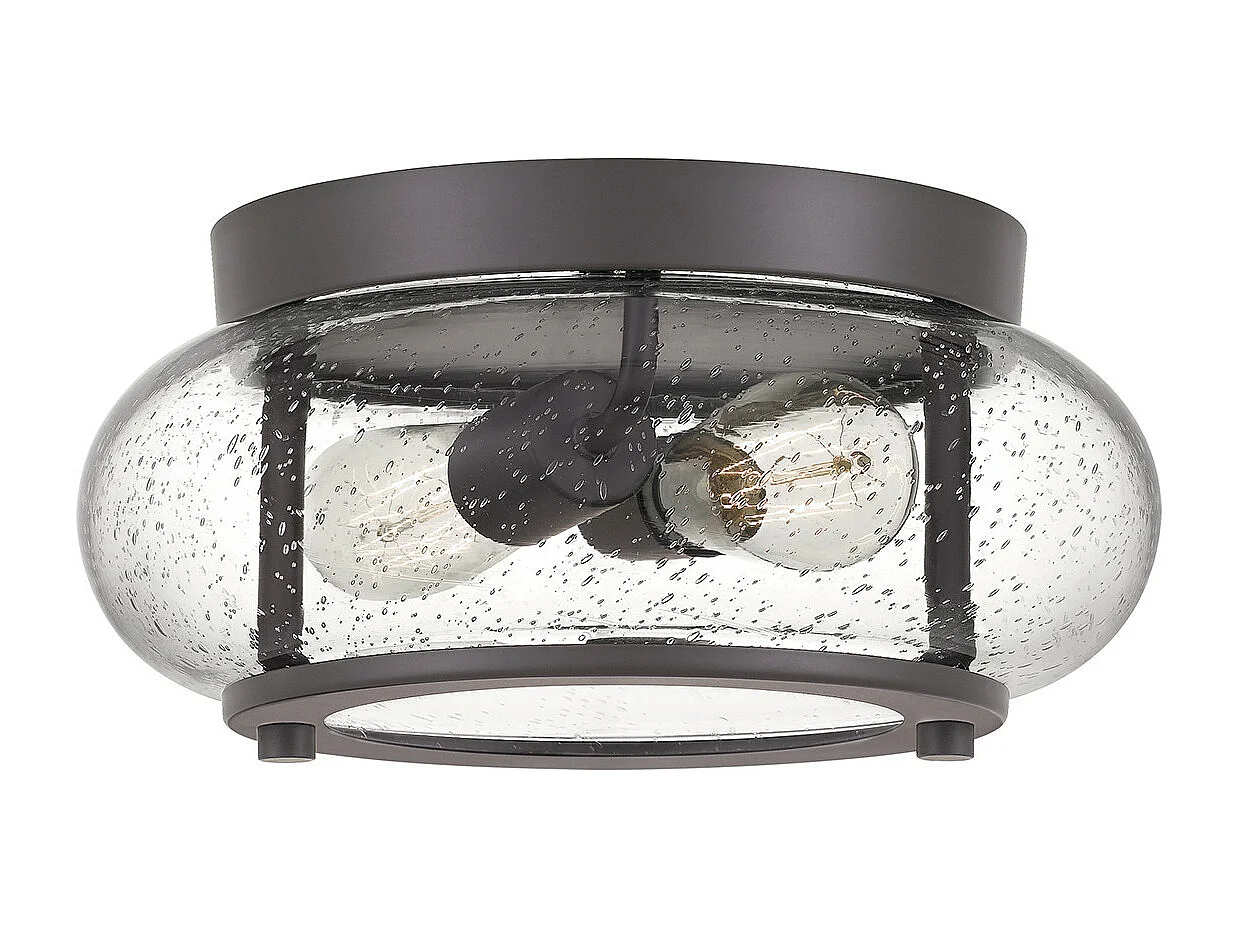 Elstead Trilogy 2 Light Flush Mount, bronzo antico, E27