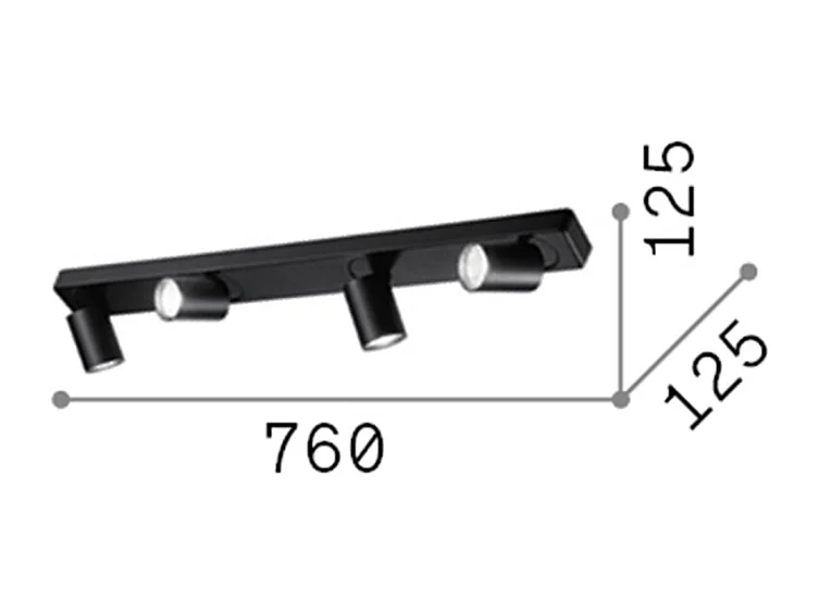 Ideal Lux RUDY - Indoor 4 Lichter Deckenstrahler Lampe Schwarz, GU10