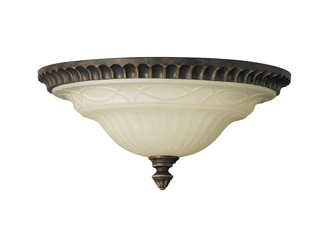 Elstead Drawing Room - 2 licht Flush Deckenleuchte Walnuss, E27