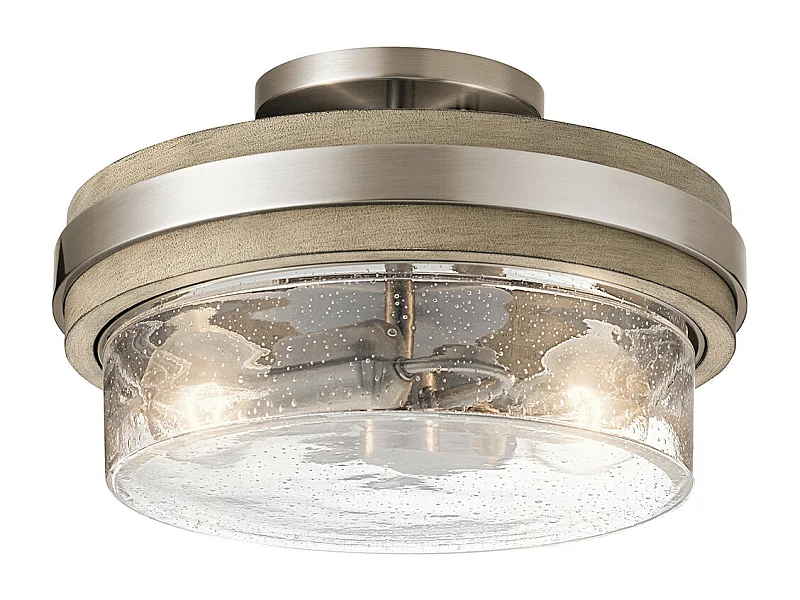 Grand Bank Kichler 2 licht Semi-Flush Mount Antikgrau