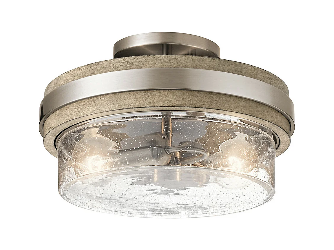 Grand Bank Kichler 2 licht Semi-Flush Mount Antikgrau