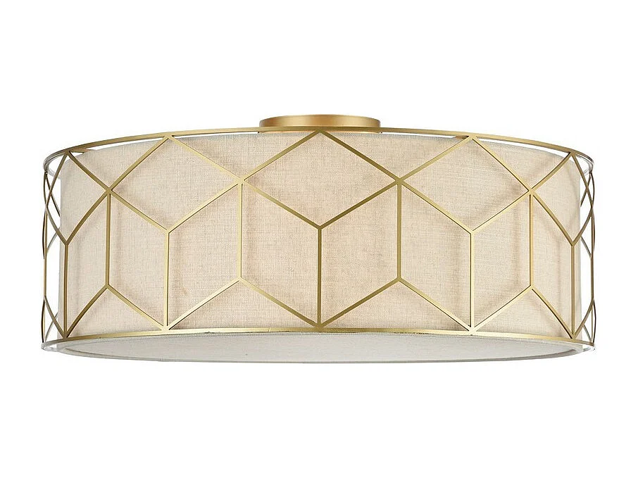 Messina Plafonnier cylindrique semi-encastré doré, 5 lumières, E27