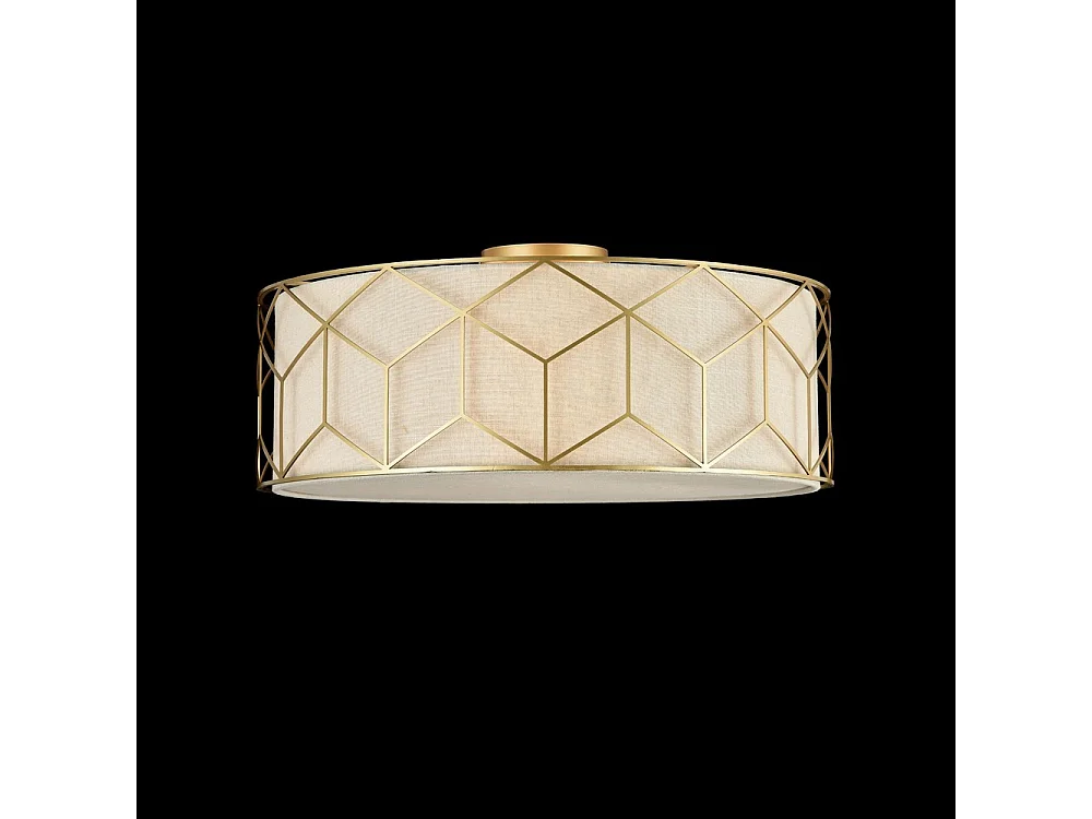 Messina Plafonnier cylindrique semi-encastré doré, 5 lumières, E27