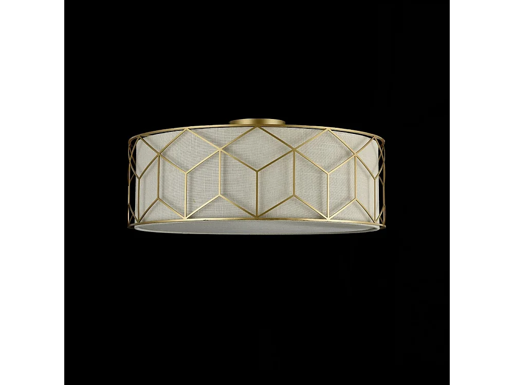 Messina Plafonnier cylindrique semi-encastré doré, 5 lumières, E27