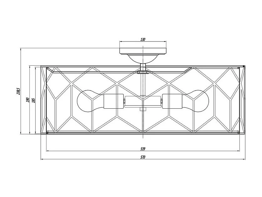 Messina Plafonnier cylindrique semi-encastré doré, 5 lumières, E27