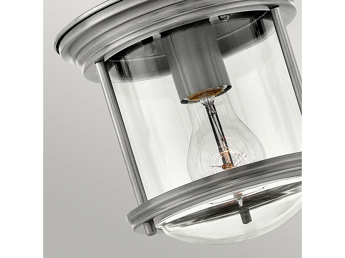 Hadrian Hinkley 1 licht Flush Mount Antique Nickel mit Glas IP44