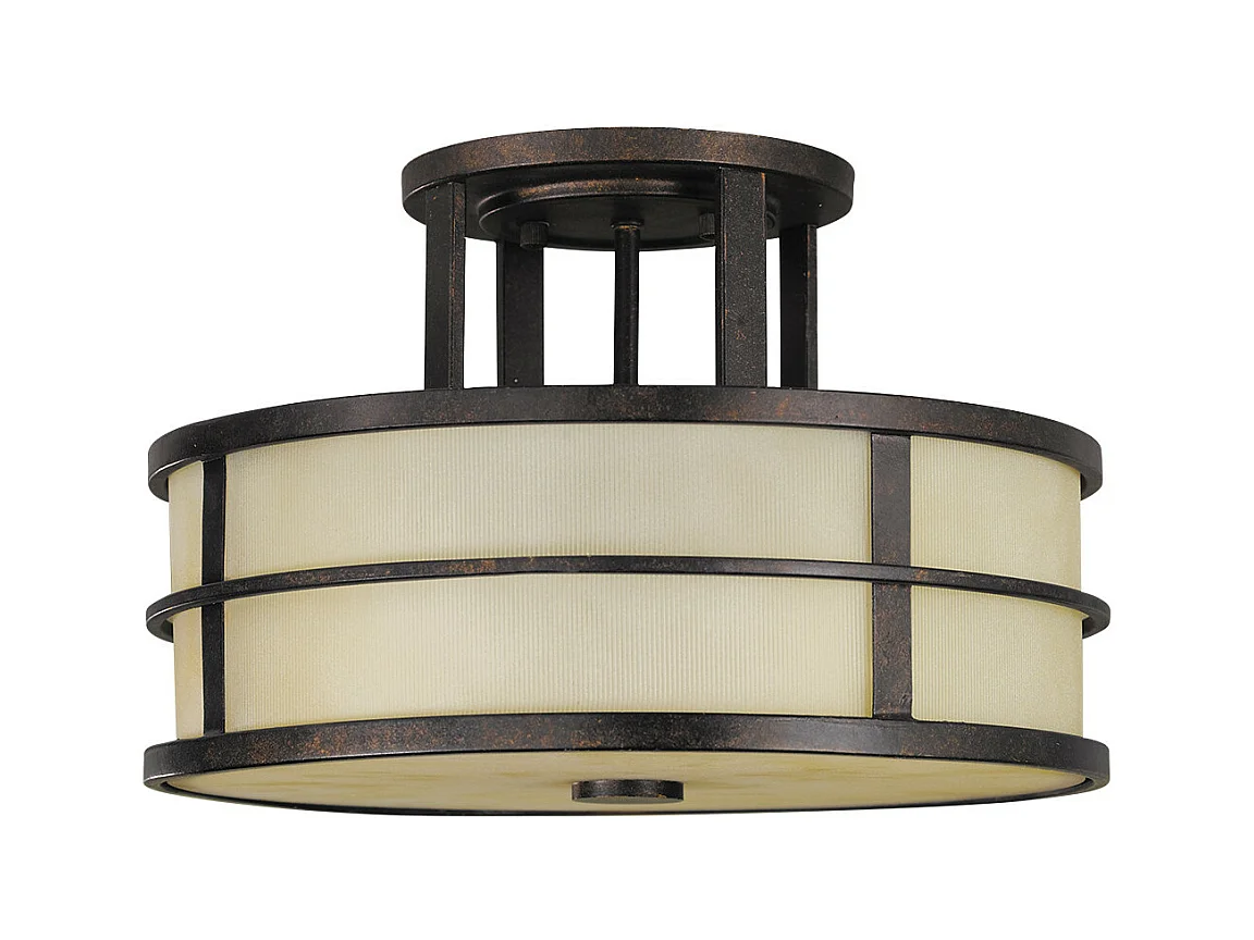 Elstead Fusion - 3 licht Semi Flush Deckenleuchte Bronze, E27