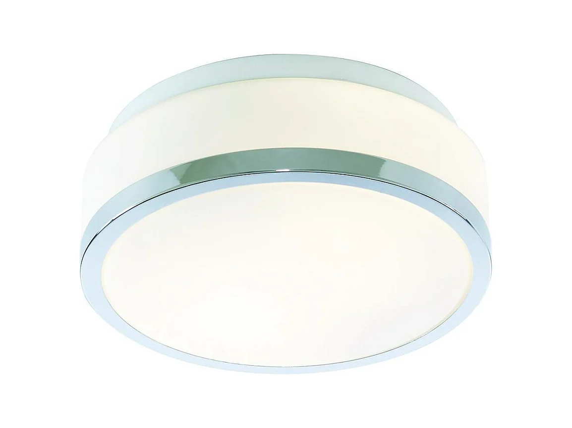 Plafoniera Contemporanea Formaggio Acciaio Cromo Vetro Bianco 1 Luce E27 23Cm