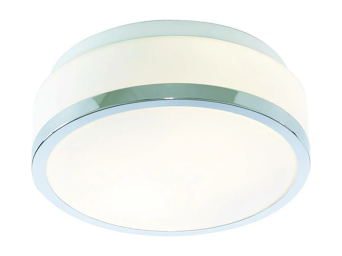 Plafoniera Contemporanea Formaggio Acciaio Cromo Vetro Bianco 1 Luce E27 23Cm