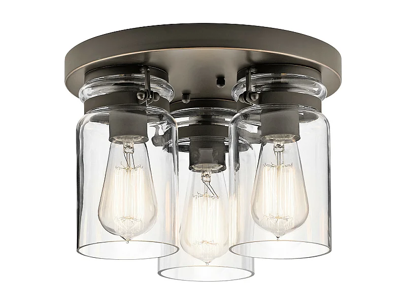 Elstead Brinley - 3 licht Flush Mount Deckenleuchte Nickel gebürstet, E27