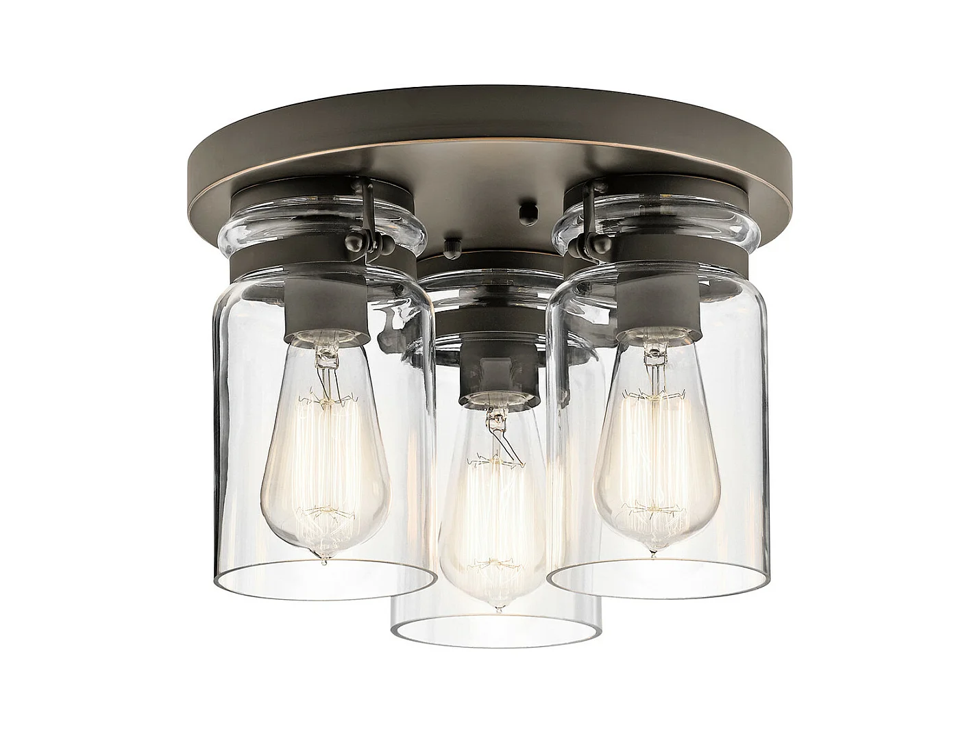 Elstead Brinley - 3 licht Flush Mount Deckenleuchte Nickel gebürstet, E27
