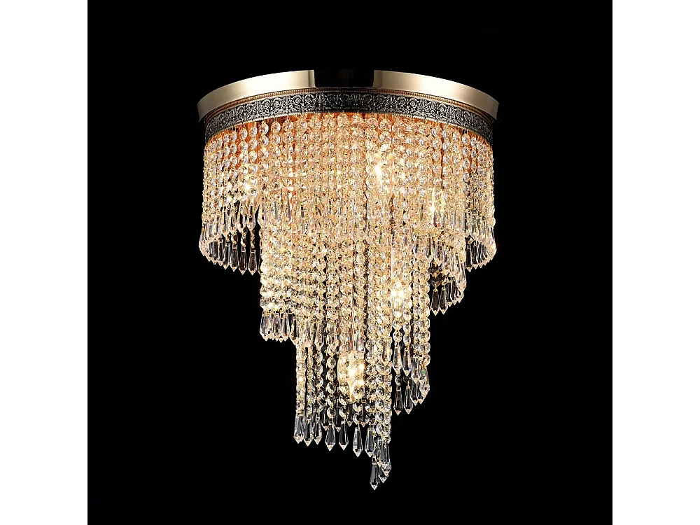 Cascade Lampadario Oro & Cristallo, 7 Luci, E14