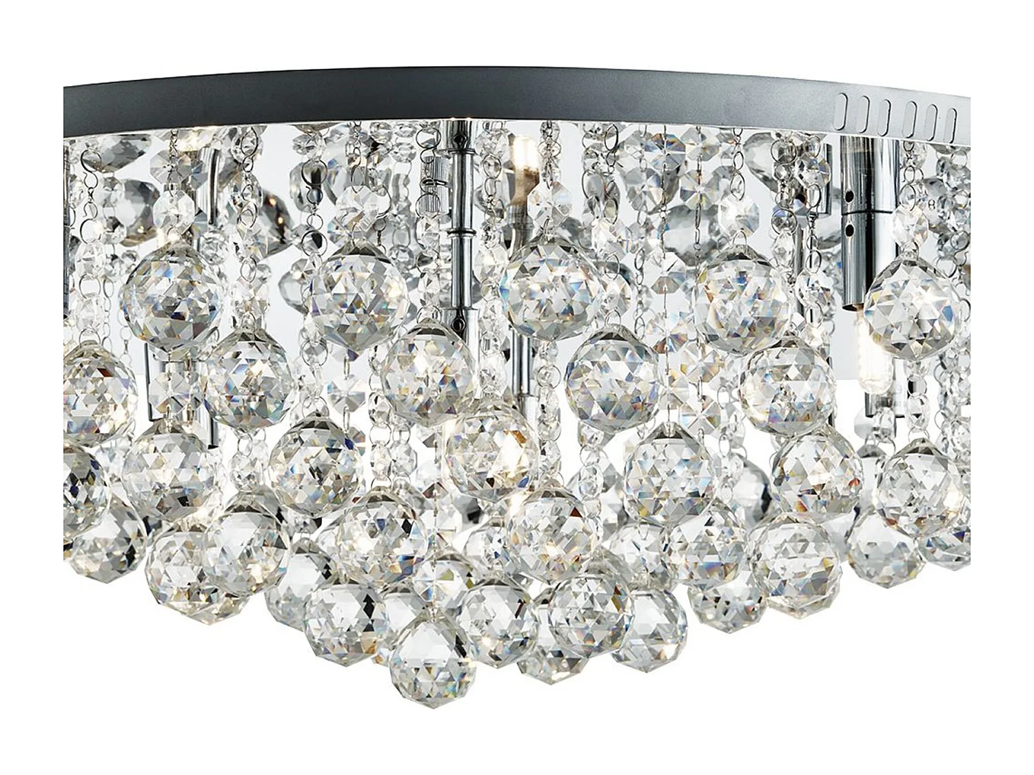 Searchlight Hanna 8 Ljus Runt Tak Semi Flush Light Krom med kristallkulor, G9