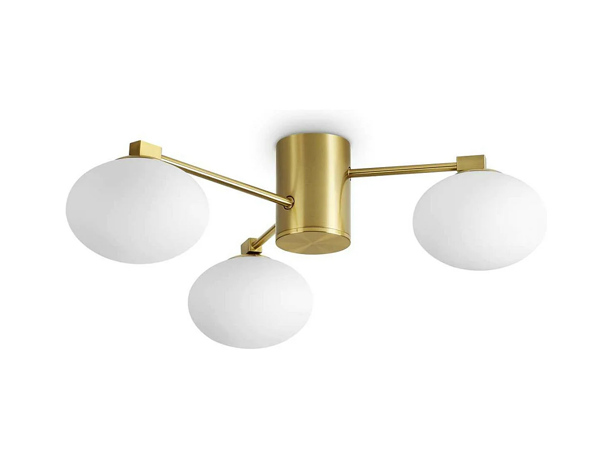 Ideal Lux HERMES Plafonnier Globe 3 Lumières 60cm Laiton
