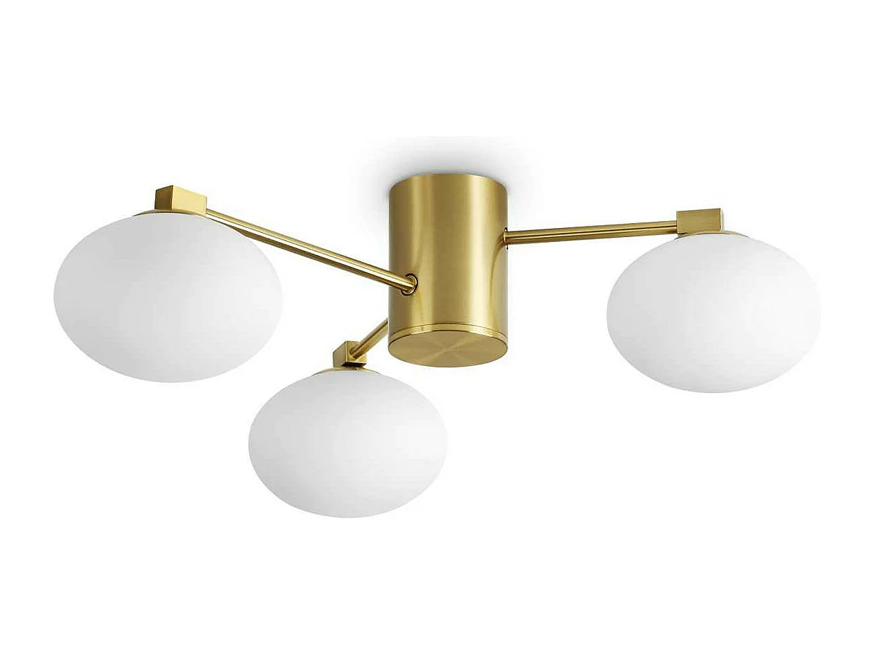 Ideal Lux HERMES Lámpara de techo con forma de globo, 3 luces, 60 cm, latón
