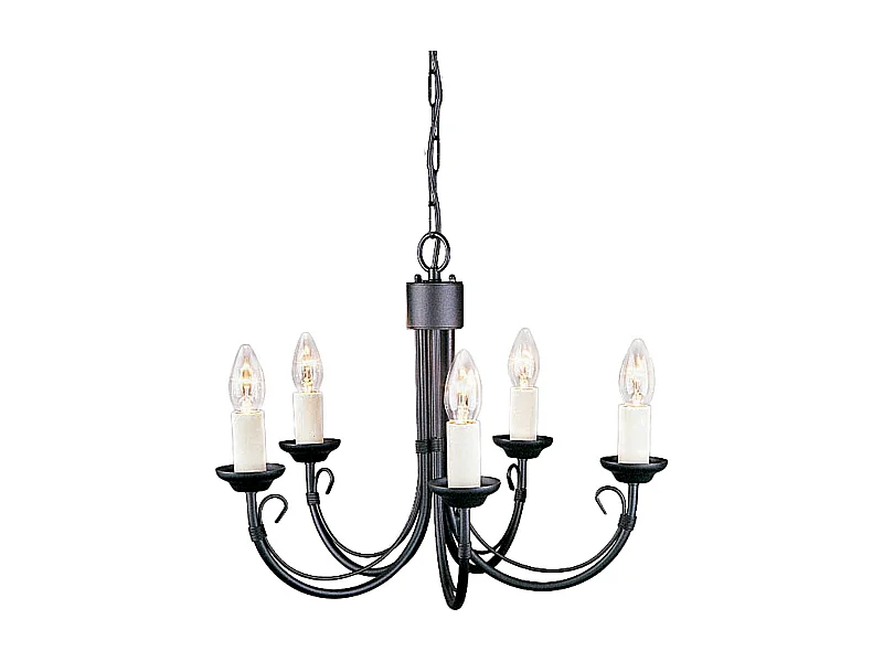 Elstead Chartwell - Lampadario 5 Luci Finitura Nera, E14