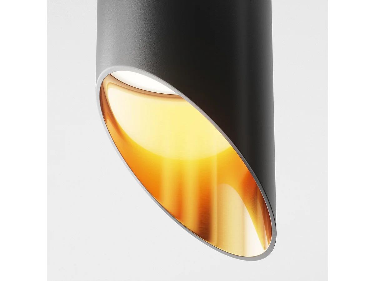 Maytoni Lipari Downlight de Superficie Negro, Dorado, 15cm GU10