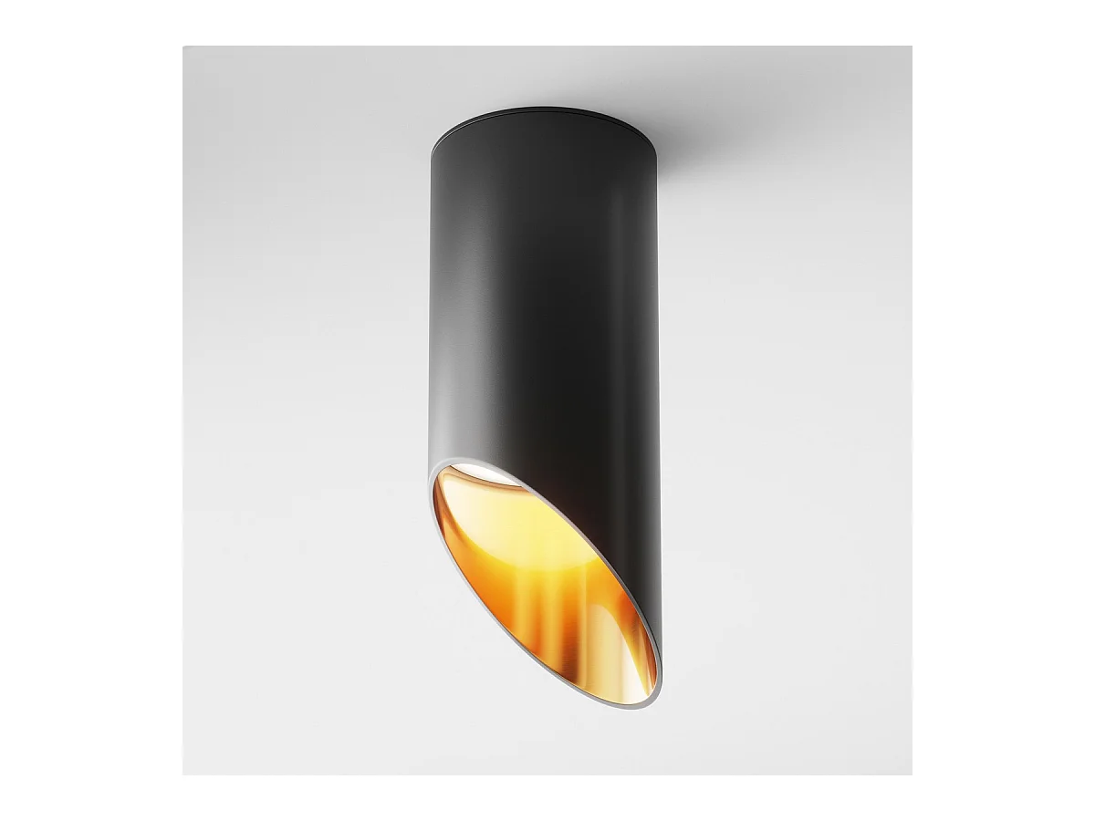 Maytoni Lipari Downlight montato su superficie nero, oro, 15 cm GU10