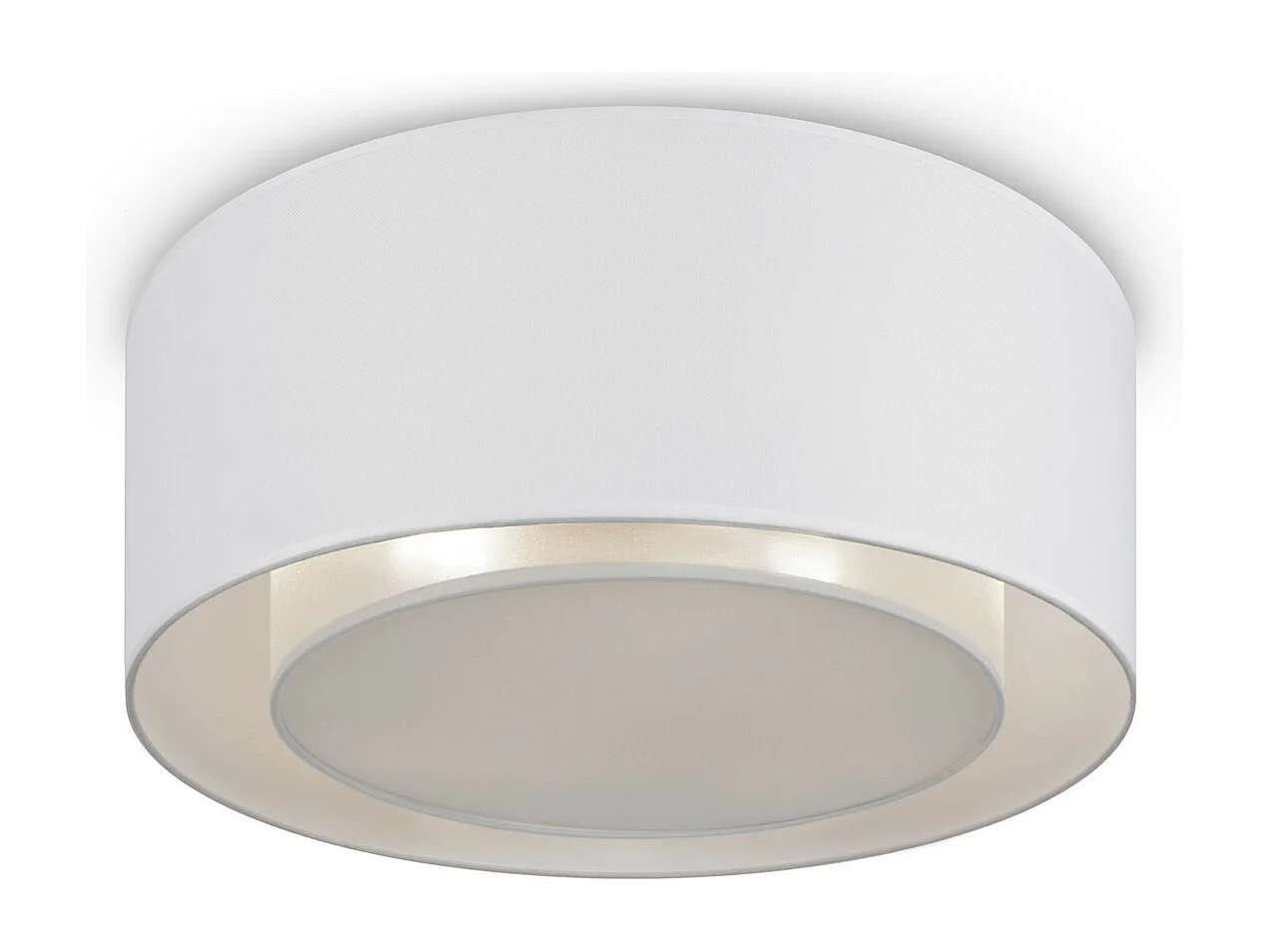 Maytoni Bergamo Plafón cilíndrico moderno de 3 luces blanco, pantalla transparente y blanca, E27