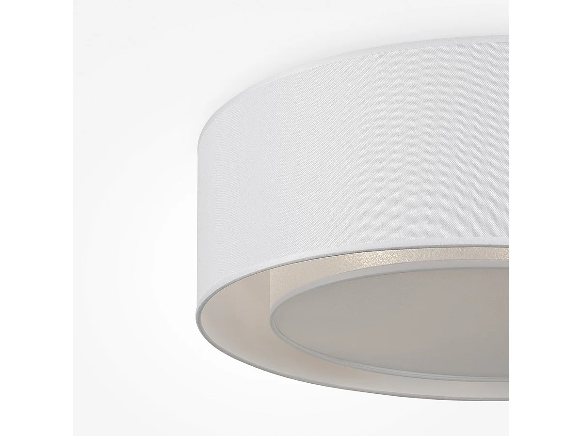 Maytoni Bergamo Plafón cilíndrico moderno de 3 luces blanco, pantalla transparente y blanca, E27