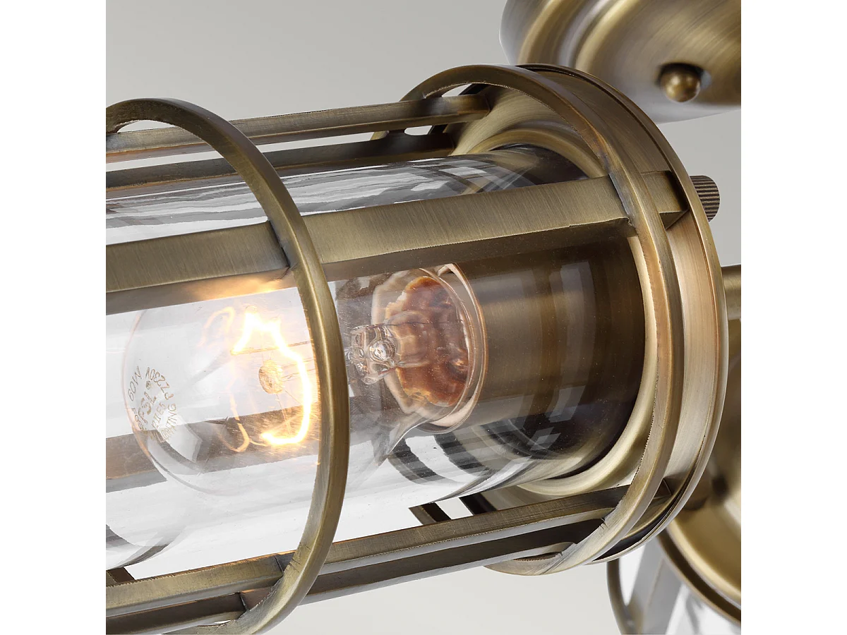 Urban Restoration Feiss 3 licht Semi Flush Dark Antikmessing IP44