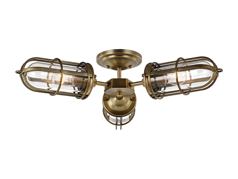 Urban Restoration Feiss 3 licht Semi Flush Dark Antikmessing IP44