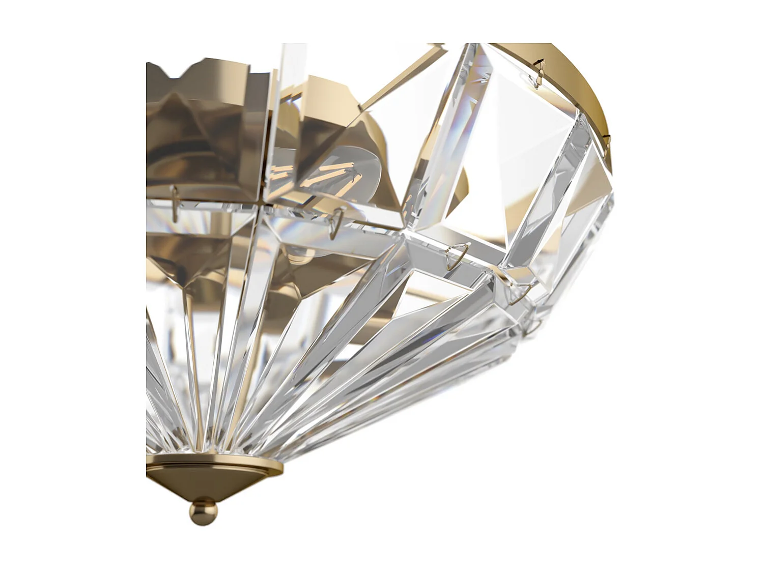 Maytoni Facet Neoclassic Bowl Halbbündige Deckenleuchte Gold