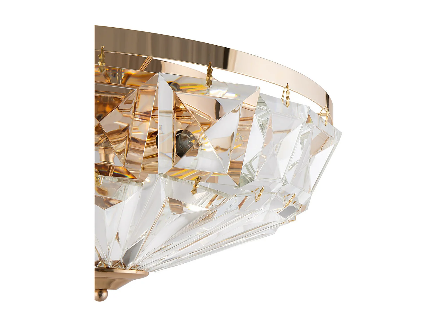 Maytoni Facet Neoclassic Bowl Halbbündige Deckenleuchte Gold