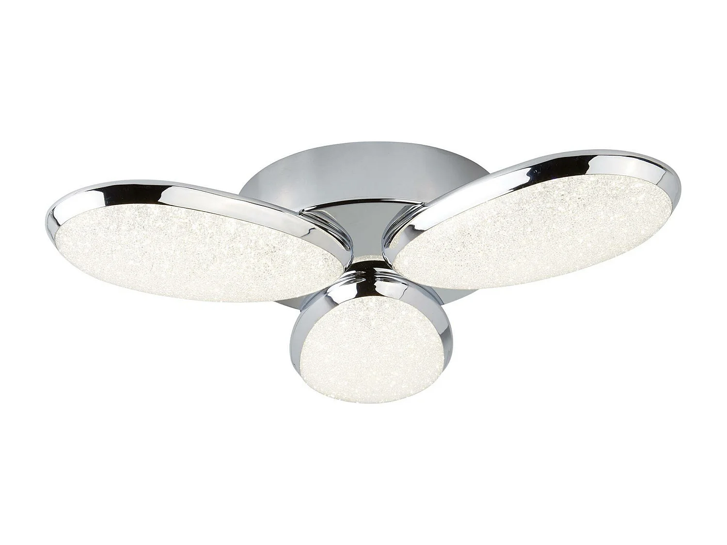 Searchlicht Lori - Integrierte LED Flush Multi Arm Deckenleuchte Chrom, Weiß