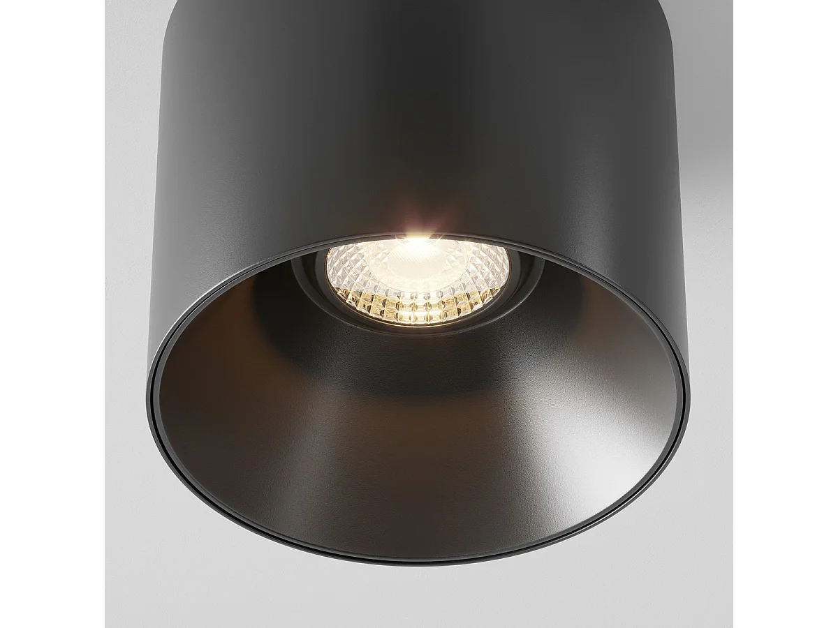 Maytoni Alfa LED Downlight de superficie regulable negro, 12,5 cm 3000 K