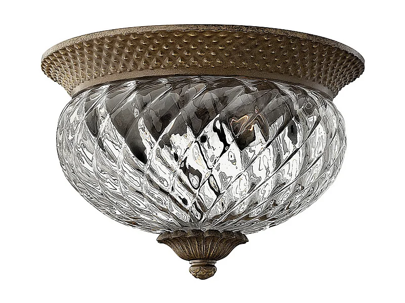 Elstead Plantation - 2 licht Small Semi Flush Deckenleuchte Pearl Bronze, E27
