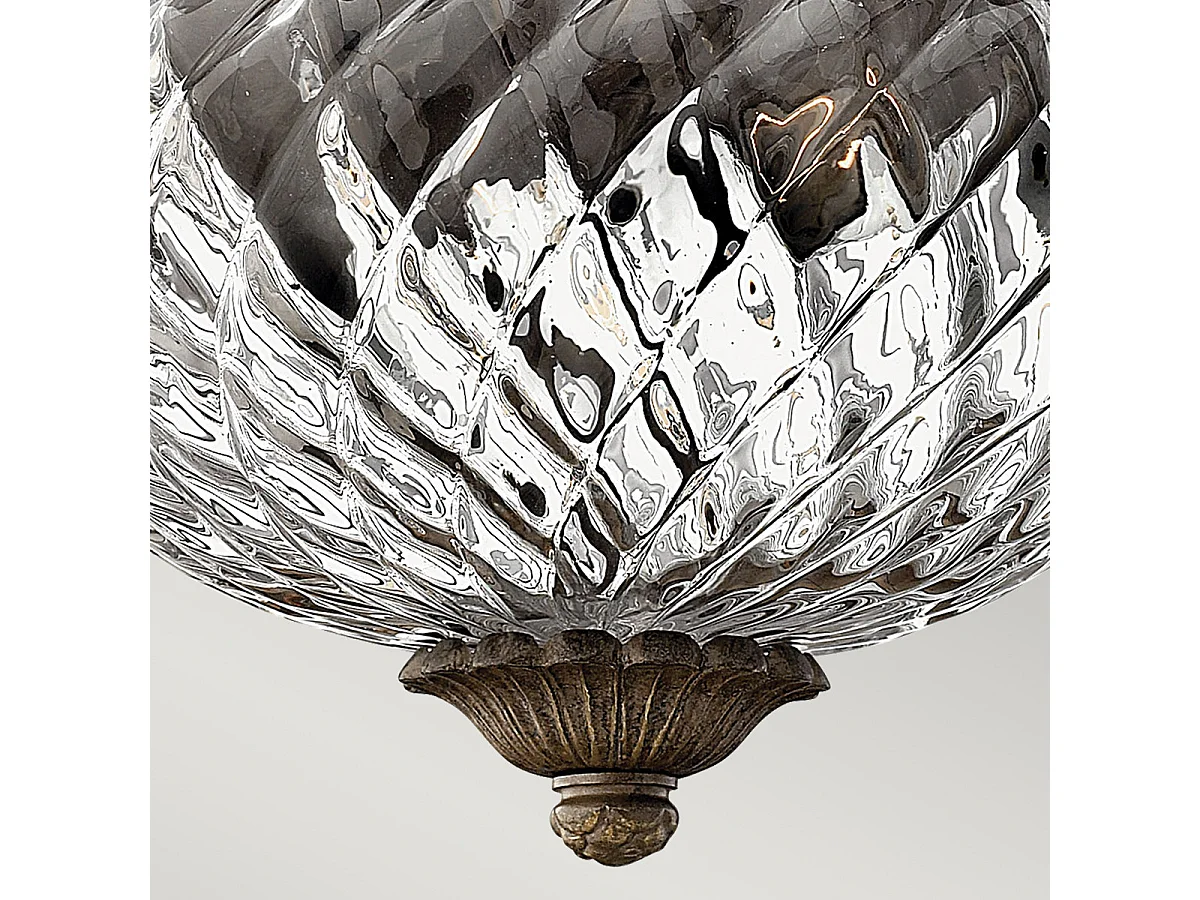 Elstead Plantation 2 Ljus Small Semi Flush Ceiling Light Pearl Bronze, E27