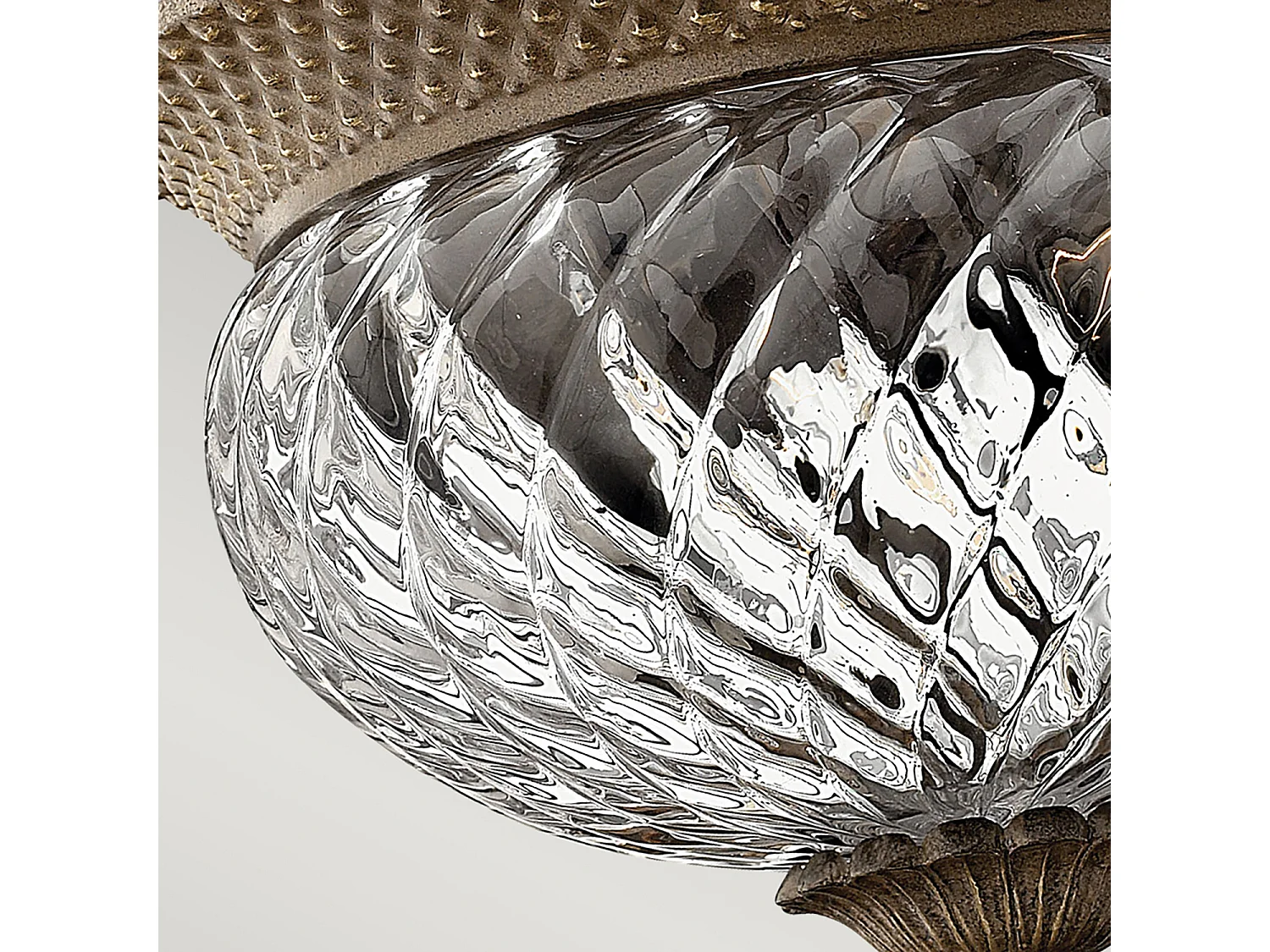 Elstead Plantation 2 Ljus Small Semi Flush Ceiling Light Pearl Bronze, E27