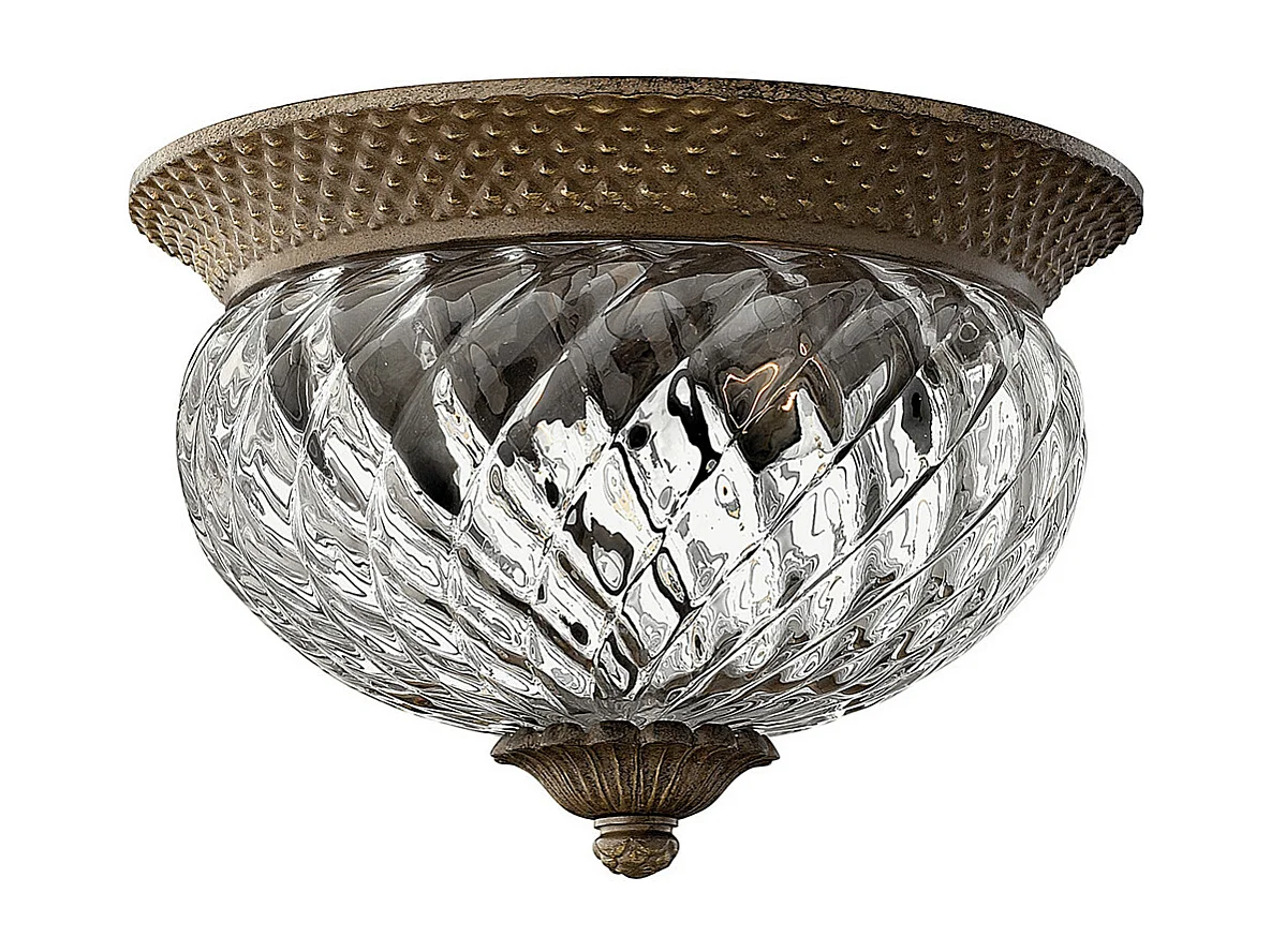 Elstead Plantation - 2 licht Small Semi Flush Deckenleuchte Pearl Bronze, E27