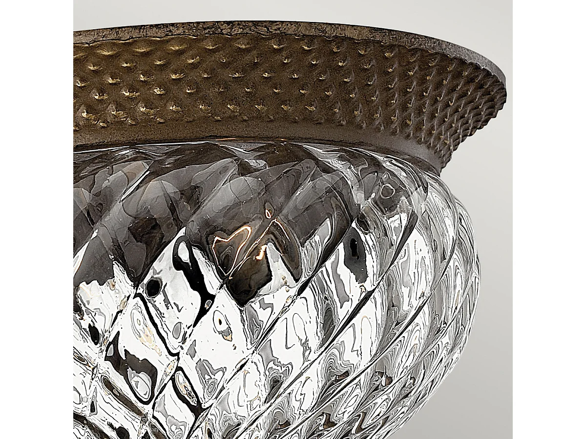 Elstead Plantation - 2 licht Small Semi Flush Deckenleuchte Pearl Bronze, E27