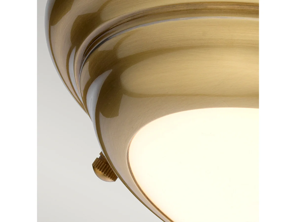 Elstead Welland 1 Ljus Mini LED Flush Light - Åldrad mässing