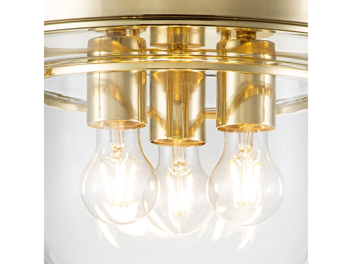 Elstead Quoizel Whistling Skål Halvspolat takljus polerad mässing, IP44