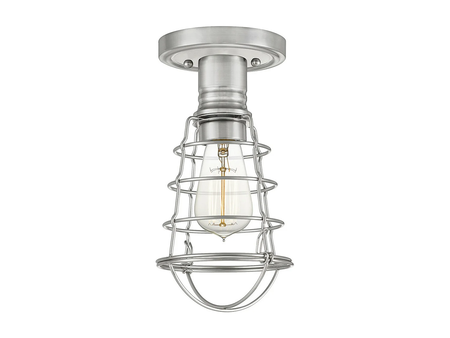 Elstead Quoizel Mixon Semi Flush Ceiling Light Borstad Nickel